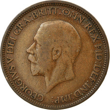 Moneda, Gran Bretaña, George V, 1/2 Penny, 1933, BC+, Bronce, KM:837