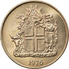 Moneta, Islandia, 10 Kronur, 1976, AU(55-58), Miedź-Nikiel, KM:15