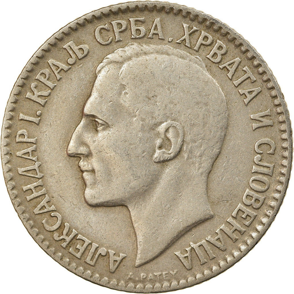 Coin, Yugoslavia, Alexander I, 2 Dinara, 1925, EF(40-45), Nickel-Bronze, KM:6