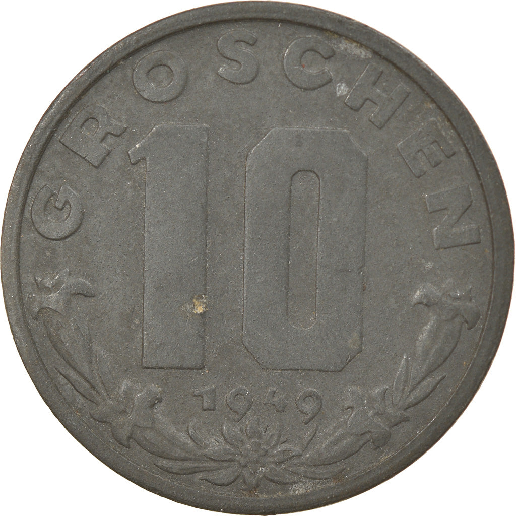 Coin, Austria, 10 Groschen, 1949, EF(40-45), Zinc, KM:2874