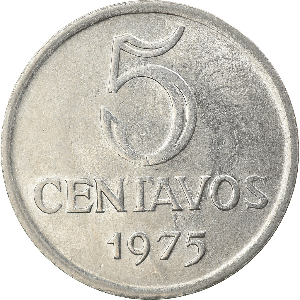 Coin, Brazil, 5 Centavos, 1975, AU(55-58), Stainless Steel, KM:577.2