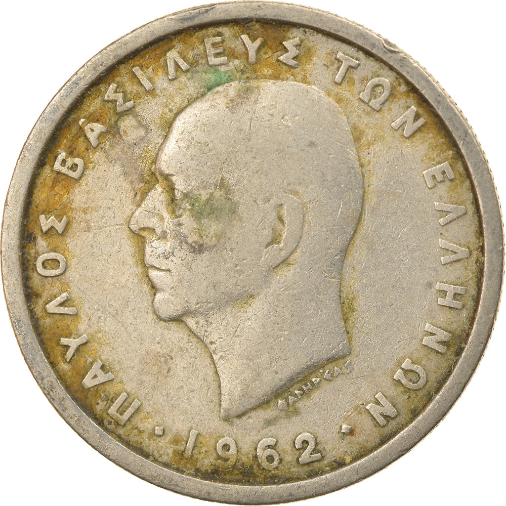 Münze, Griechenland, Paul I, 2 Drachmai, 1962, S+, Copper-nickel, KM:82