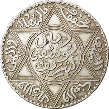 MOROCCO, Rial, 10 Dirhams, 1927, bi-Bariz, KM #33, AU(55-58), Silver, 25.06
