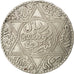 MOROCCO, Rial, 10 Dirhams, 1912, bi-Bariz, KM #33, AU(50-53), Silver, 24.93