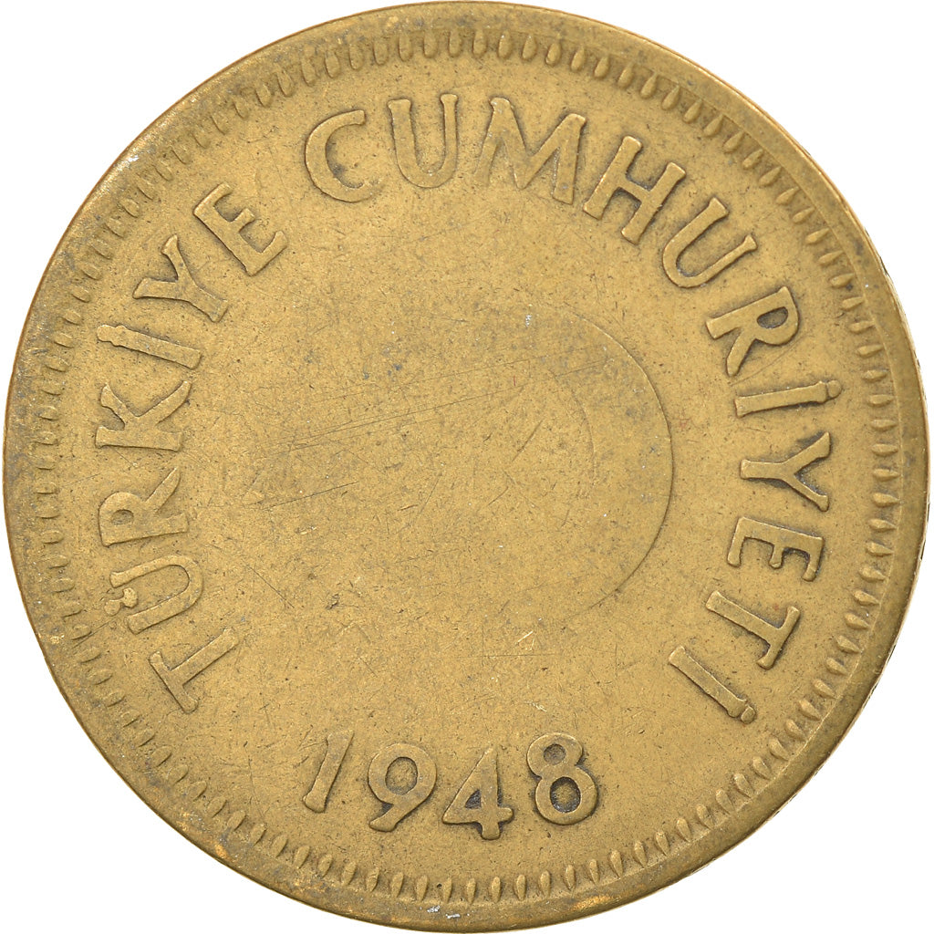 Monnaie, Turquie, 25 Kurus, 1948, TB, Laiton, KM:886
