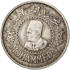 MOROCCO, 500 Francs, 1956, Paris, KM #54, EF(40-45), Silver, 38, 22.52