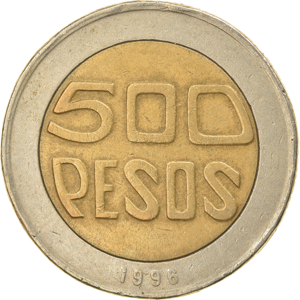 Coin, Colombia, 500 Pesos, 1996, EF(40-45), Bi-Metallic, KM:286