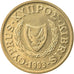 Moneda, Chipre, Cent, 1993, MBC, Níquel - latón, KM:53.3