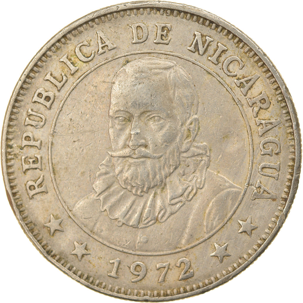 Coin, Nicaragua, Cordoba, 1972, EF(40-45), Copper-nickel, KM:26