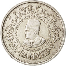 MOROCCO, 500 Francs, 1956, Paris, KM #54, AU(50-53), Silver, 38, 22.52