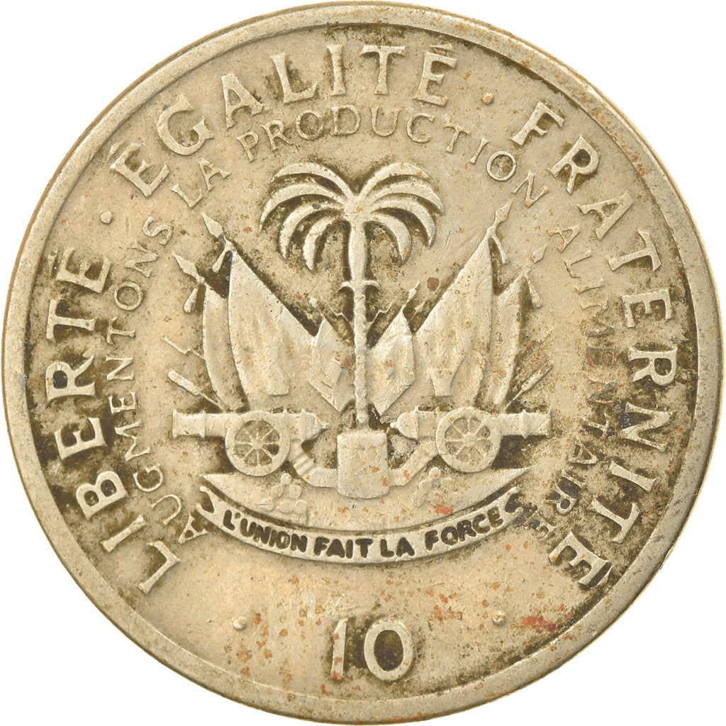 Coin, Haiti, 10 Centimes, 1975, VF(30-35), Copper-nickel, KM:120