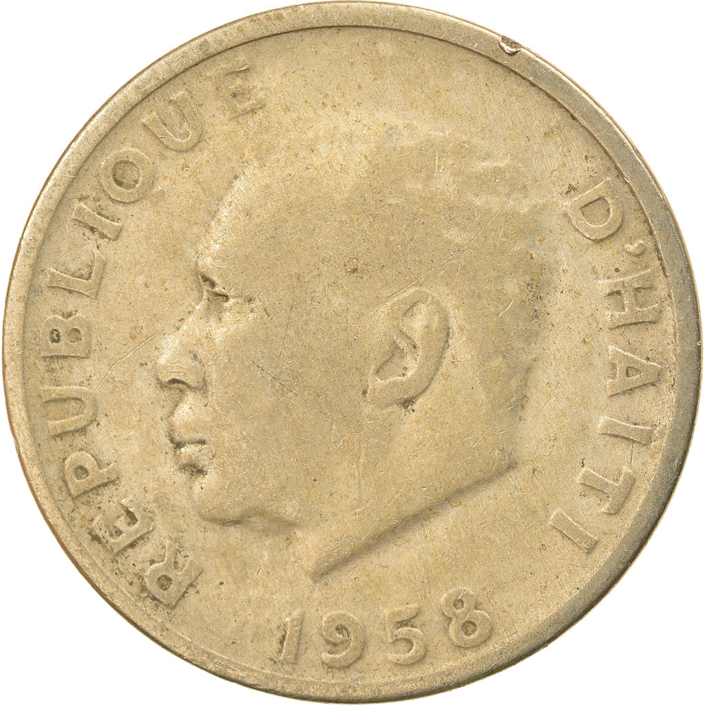 Moeda, Haiti, 10 Centimes, 1958, VF(20-25), Cobre-Níquel-Zinco, KM:63