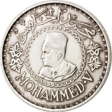 MOROCCO, 500 Francs, 1956, Paris, KM #54, AU(55-58), Silver, 38, 22.53