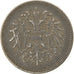 Moneta, Ungheria, 20 Fillér, 1916, MB+, Ferro, KM:498
