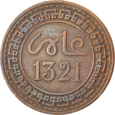 MOROCCO, 5 Mazunas, 1903, Paris, KM #16.3, EF(40-45), Bronze, 4.77