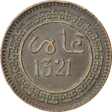 Coin, Morocco, 'Abd al-Aziz, 5 Mazunas, 1903, Birmingham, EF(40-45), Bronze
