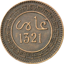 Coin, Morocco, 'Abd al-Aziz, 5 Mazunas, 1903, Birmingham, EF(40-45), Bronze