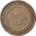 Moneta, Marocco, 'Abd al-Aziz, 10 Mazunas, 1903, Birmingham, B+, Bronzo, KM:17.2