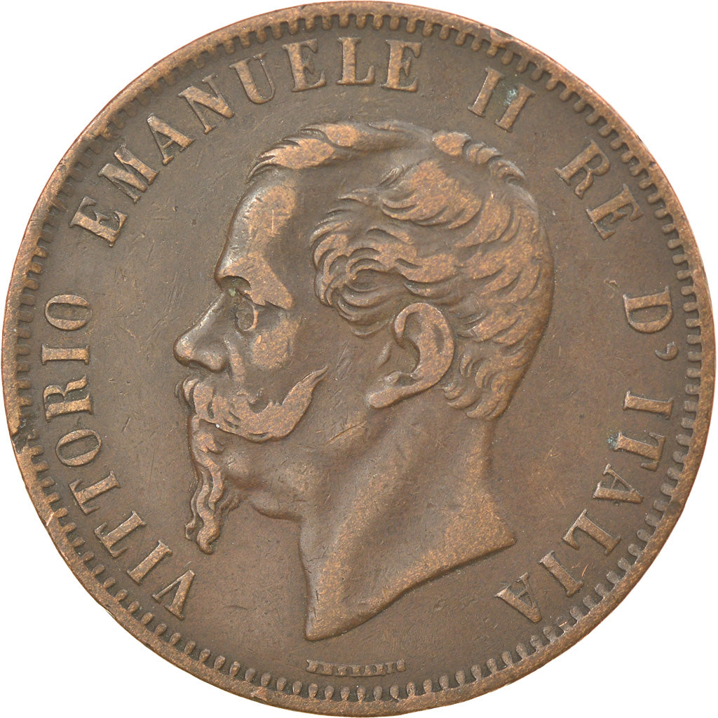 Moneda, Italia, Vittorio Emanuele II, 10 Centesimi, 1867, Birmingham, BC+
