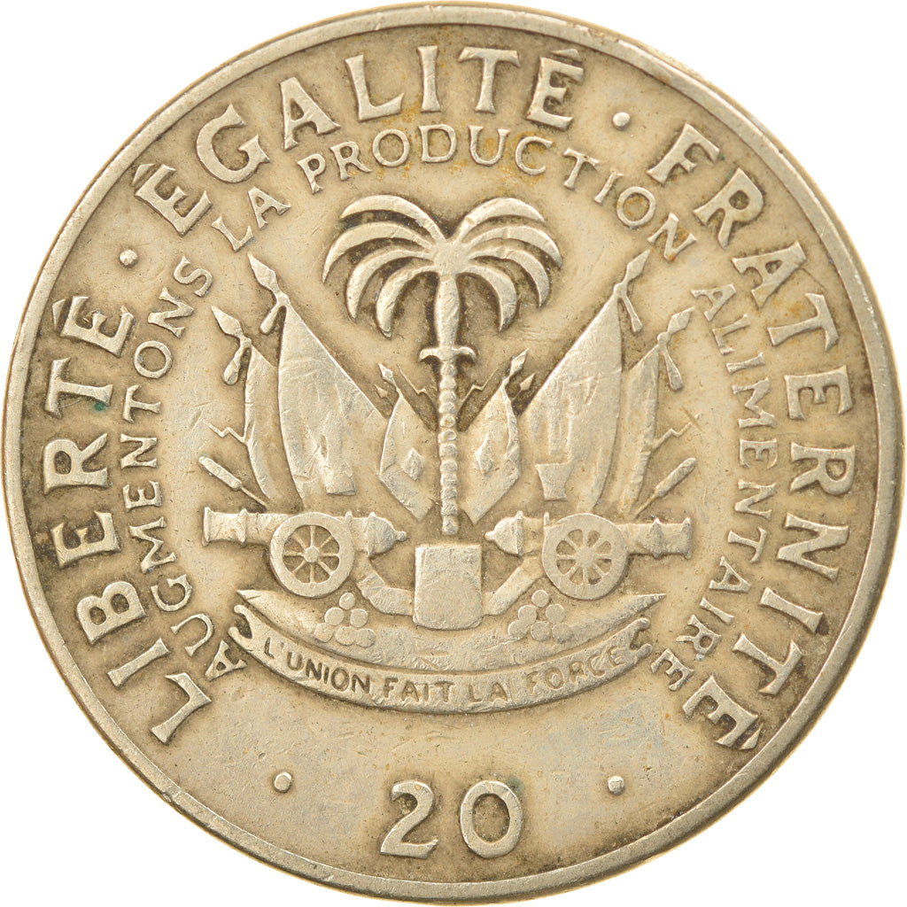 Coin, Haiti, 20 Centimes, 1975, VF(20-25), Copper-nickel, KM:100