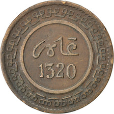 MOROCCO, 10 Mazunas, 1902, Fez, KM #17.3, VF(20-25), Bronze, 10.23