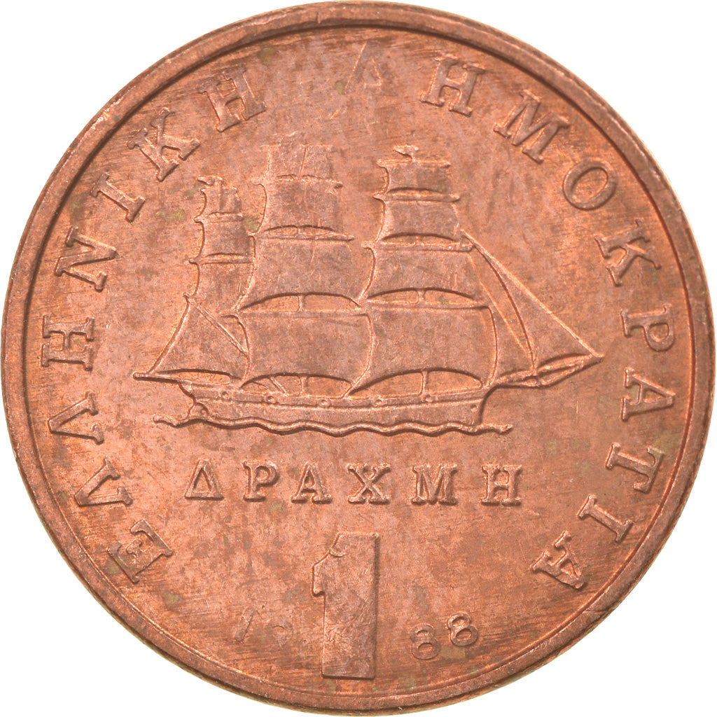 Coin, Greece, Constantine II, 50 Lepta, 1988, EF(40-45), Copper-nickel, KM:88