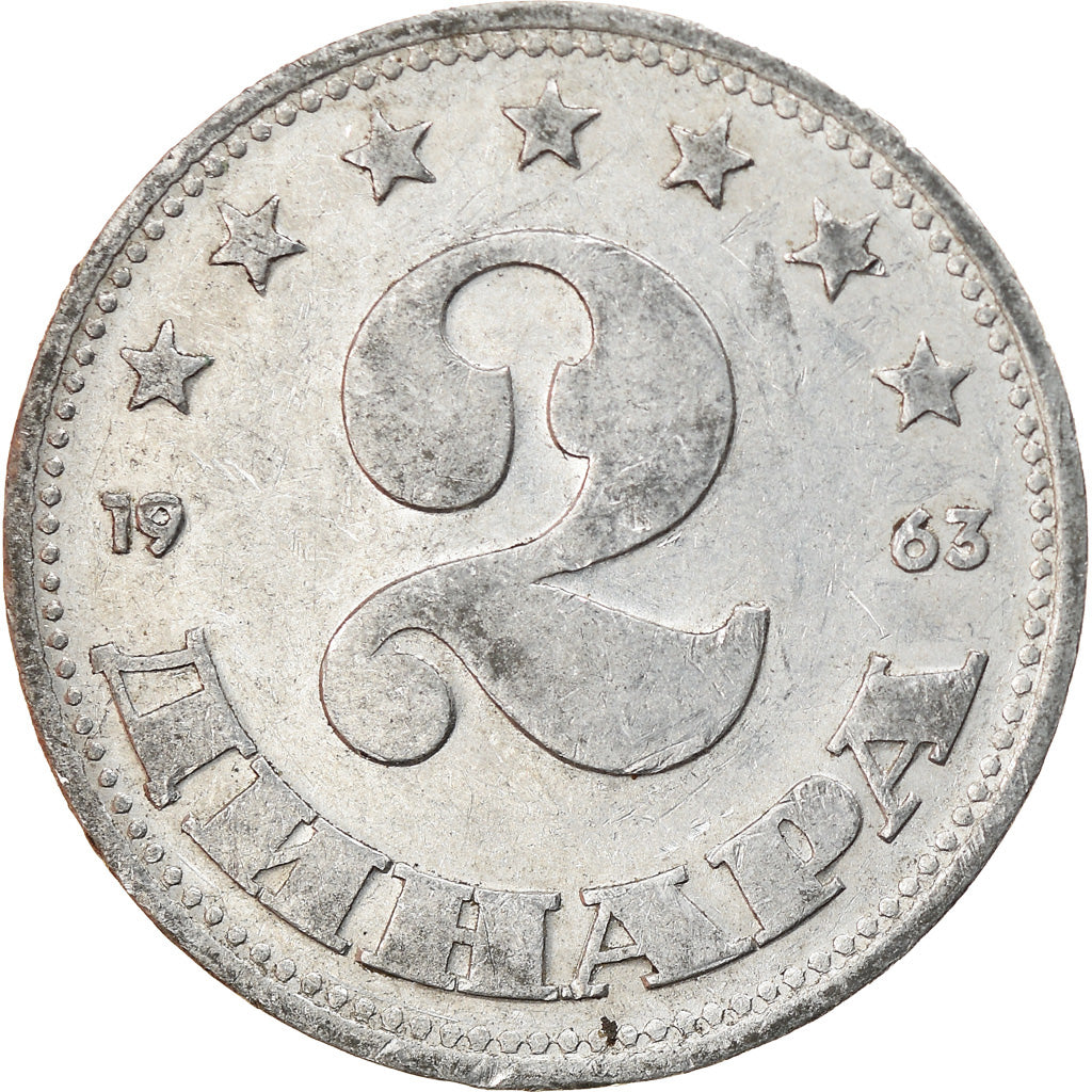 Monnaie, Yougoslavie, 2 Dinara, 1963, TTB, Aluminium, KM:37