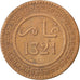 Moneta, Marocco, 'Abd al-Aziz, 10 Mazunas, 1903, BB, Bronzo, KM:17.1