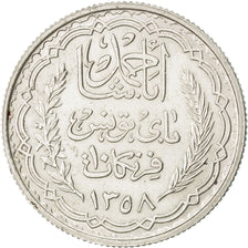 TUNISIA, 10 Francs, 1939, Paris, KM #265, AU(55-58), Silver, 9.96