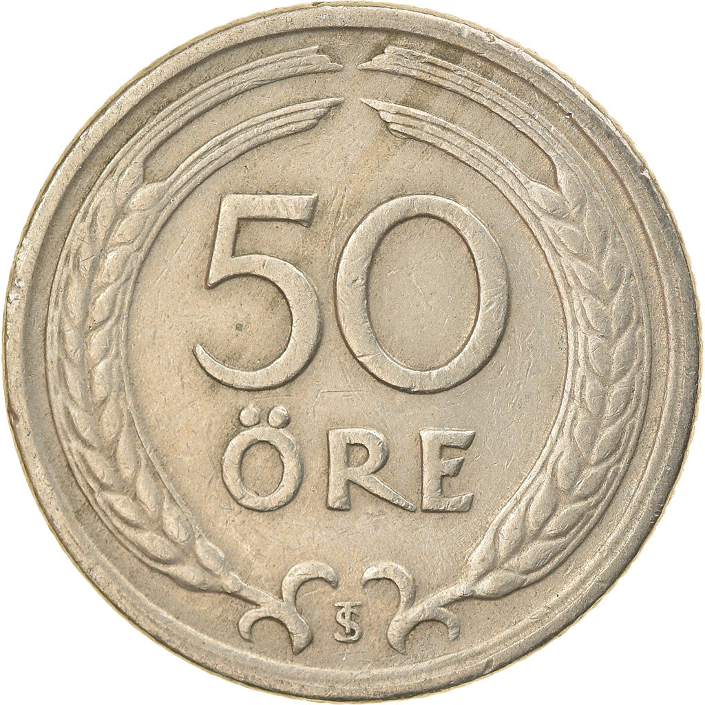 Coin, Sweden, Gustaf V, 50 Öre, 1946, EF(40-45), Silver, KM:817