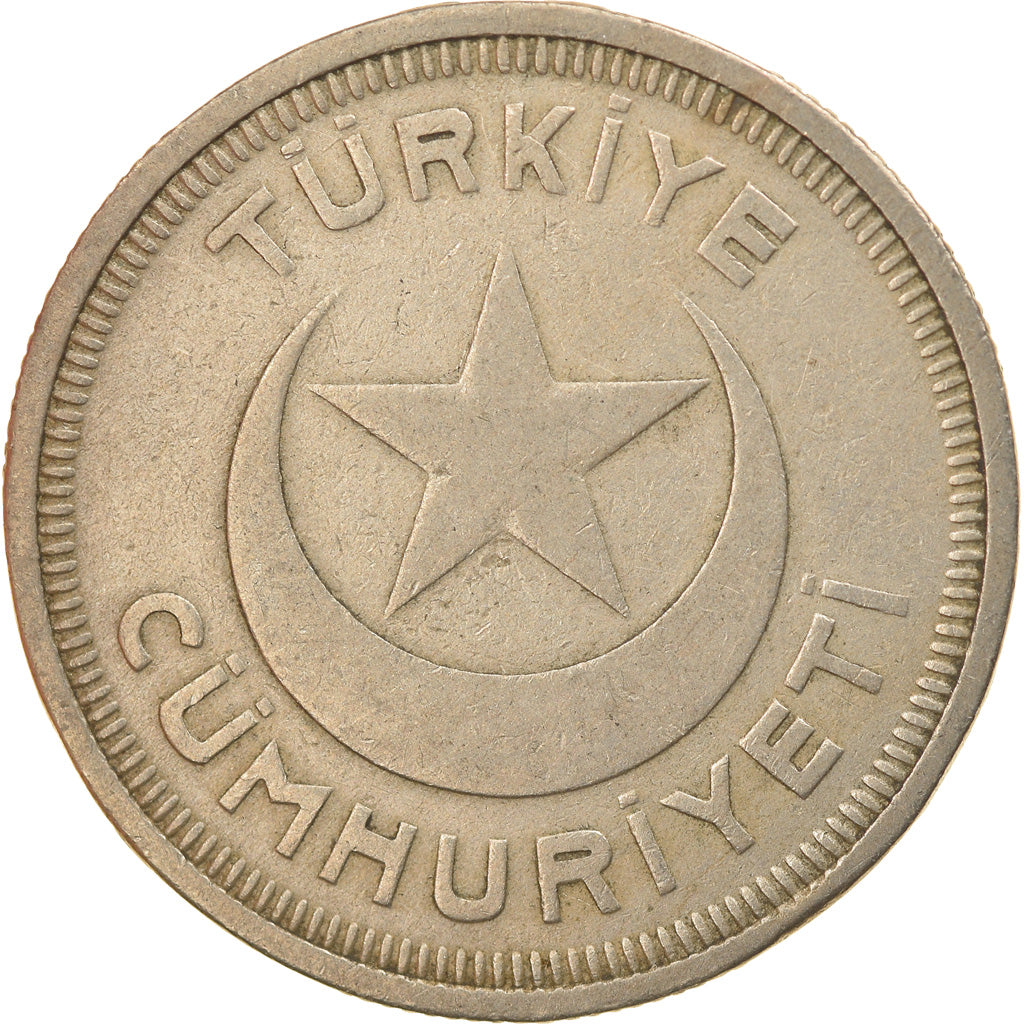 Coin, Turkey, 10 Kurus, 1937, EF(40-45), Copper-nickel, KM:863