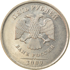 Moeda, Rússia, 5 Roubles, 2009, Saint-Petersburg, EF(40-45), Aço Niquelado