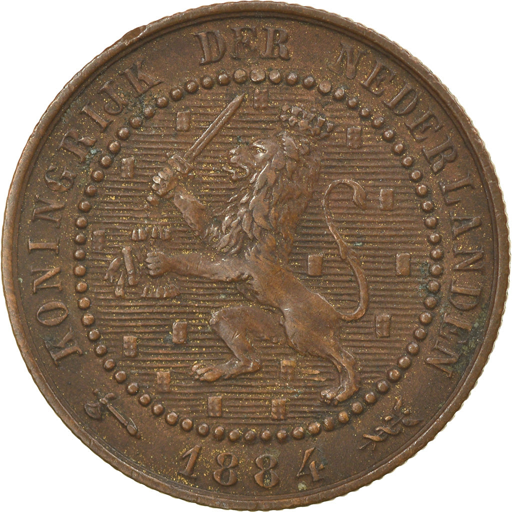Coin, Netherlands, William III, Cent, 1884, EF(40-45), Bronze, KM:107.1