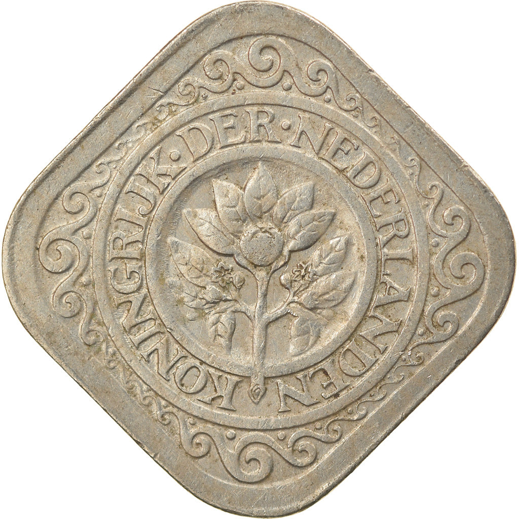 Coin, Netherlands, Wilhelmina I, 5 Cents, 1929, EF(40-45), Copper-nickel, KM:153