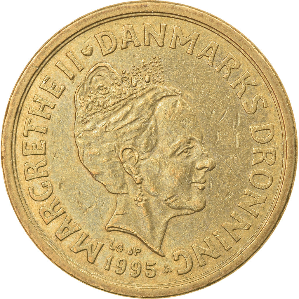 Coin, Denmark, Margrethe II, 10 Kroner, 1995, Copenhagen, EF(40-45)