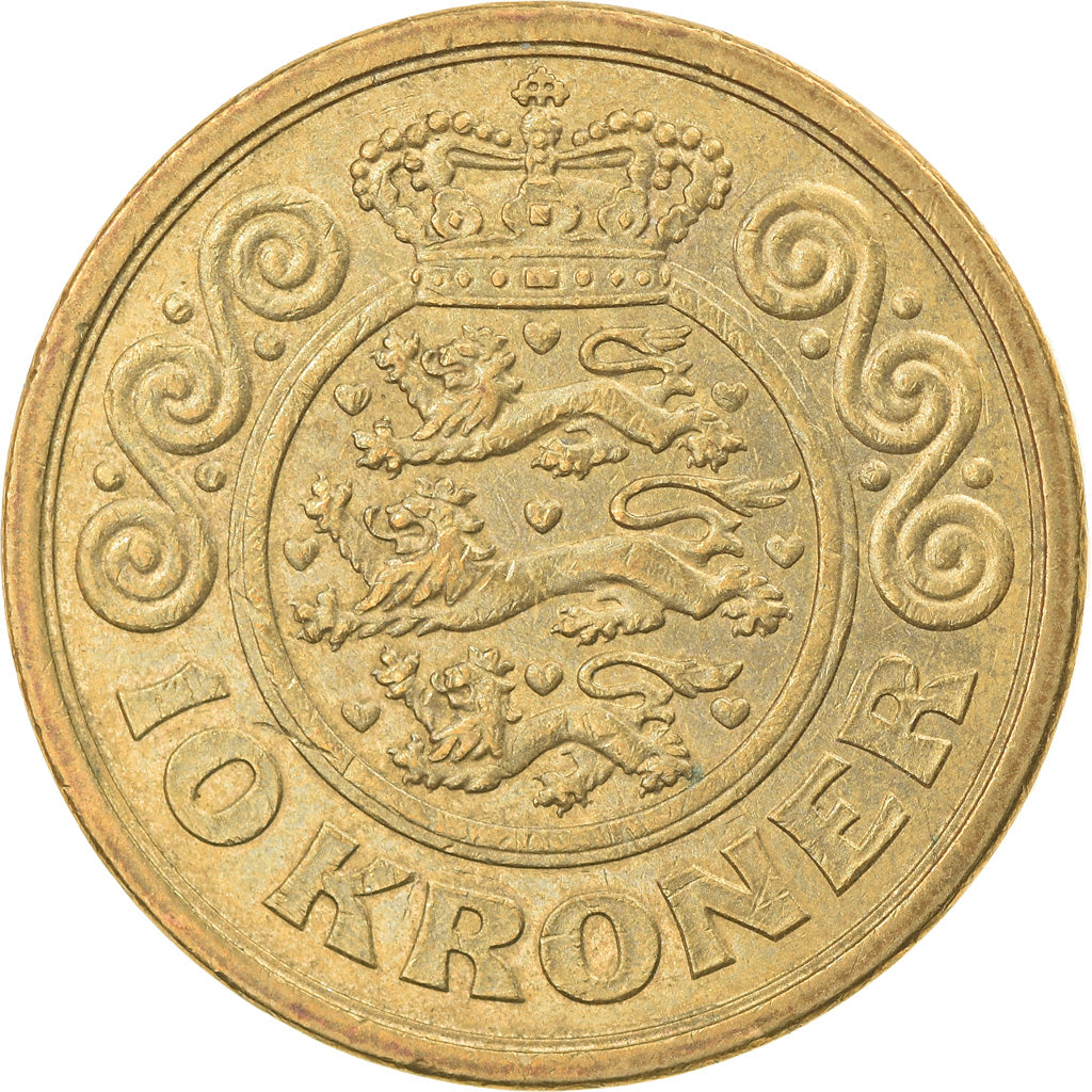 Coin, Denmark, Margrethe II, 10 Kroner, 1995, Copenhagen, EF(40-45)