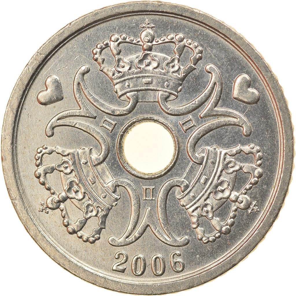 Moneda, Dinamarca, Margrethe II, Krone, 2006, Brondby, MBC, Cobre - níquel