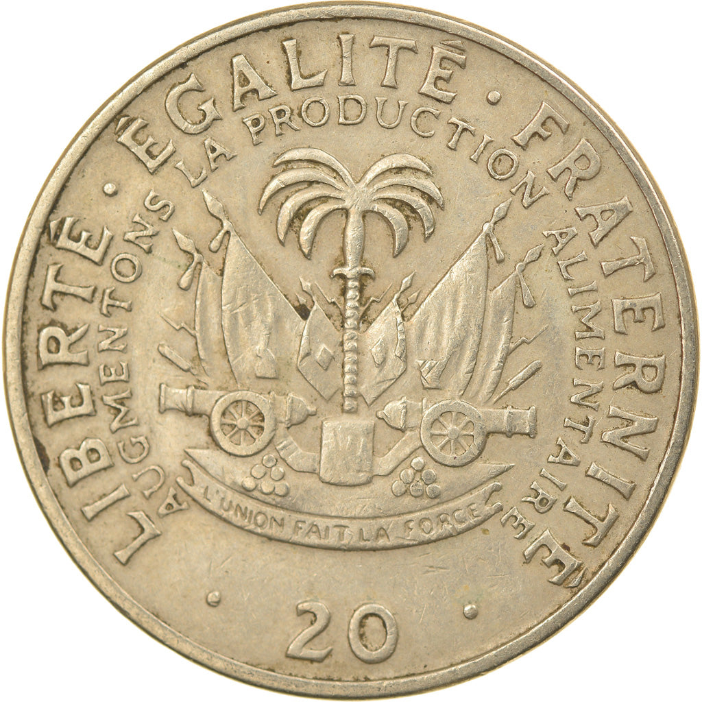 Coin, Haiti, 20 Centimes, 1975, EF(40-45), Copper-nickel, KM:100
