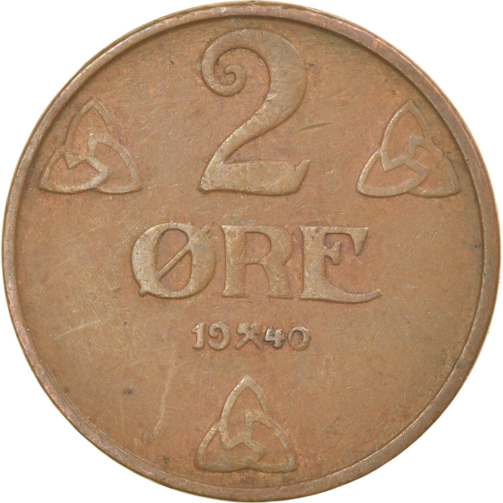 Coin, Norway, Haakon VII, 2 Öre, 1940, EF(40-45), Bronze, KM:371
