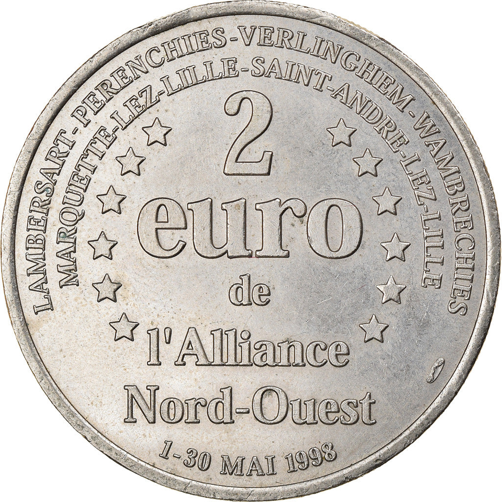 França, Medal, 2 Euro de l'Alliance Nord-Ouest, 1998, Euro des villes