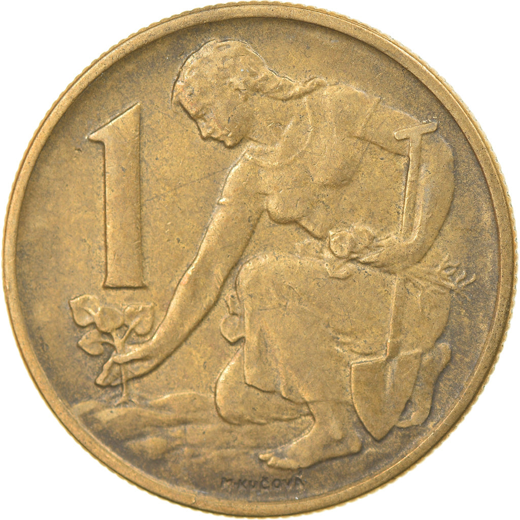 Coin, Czechoslovakia, Koruna, 1965, EF(40-45), Aluminum-Bronze, KM:50