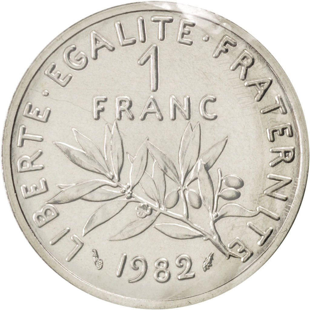 FRANCE, 1 Franc, 1982, KM #P731, MS(65-70), Nickel, Gadoury #104.P1, 12.00
