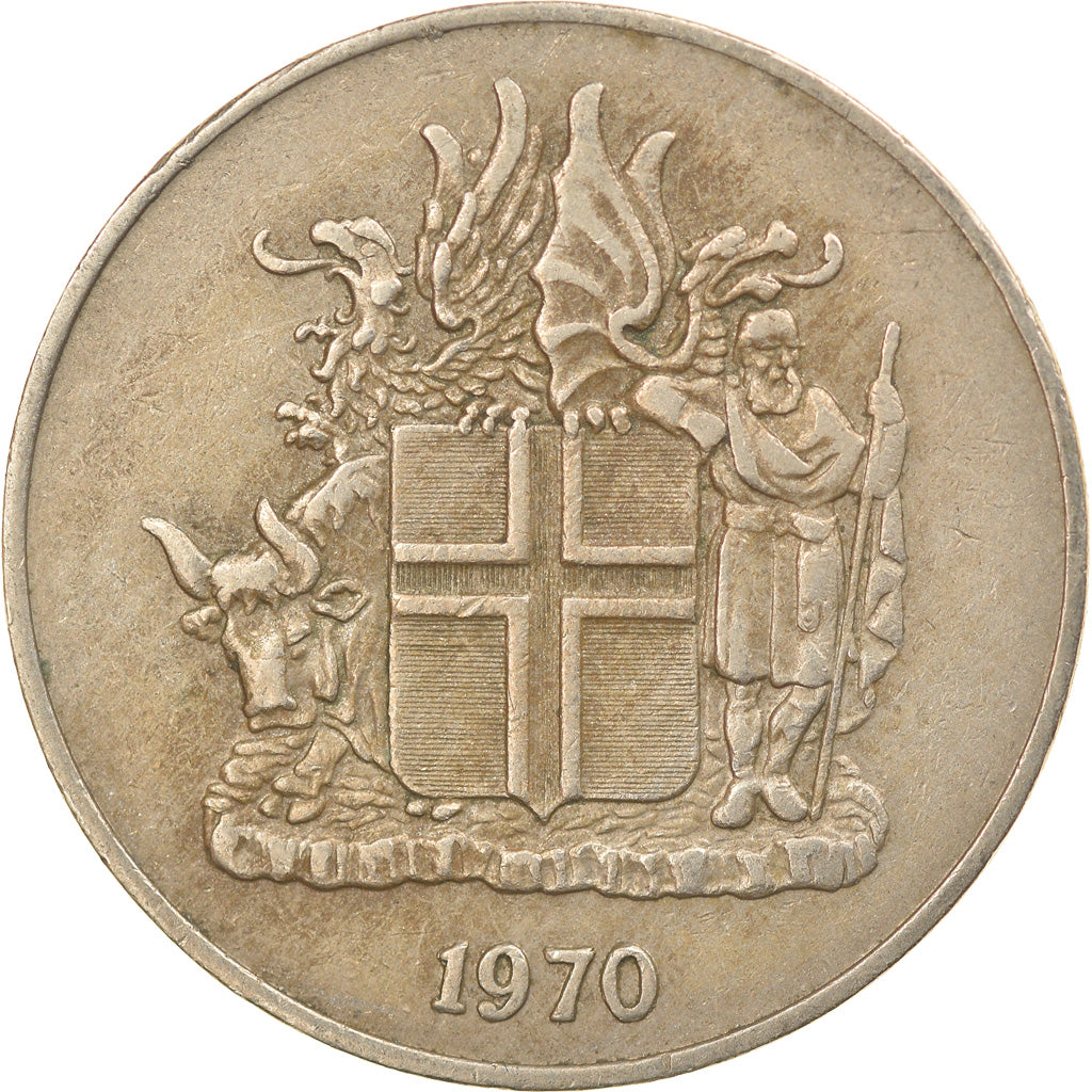 Coin, Iceland, 10 Kronur, 1970, EF(40-45), Copper-nickel, KM:15