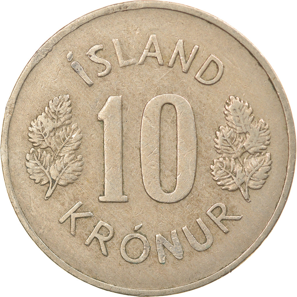 Coin, Iceland, 10 Kronur, 1970, EF(40-45), Copper-nickel, KM:15