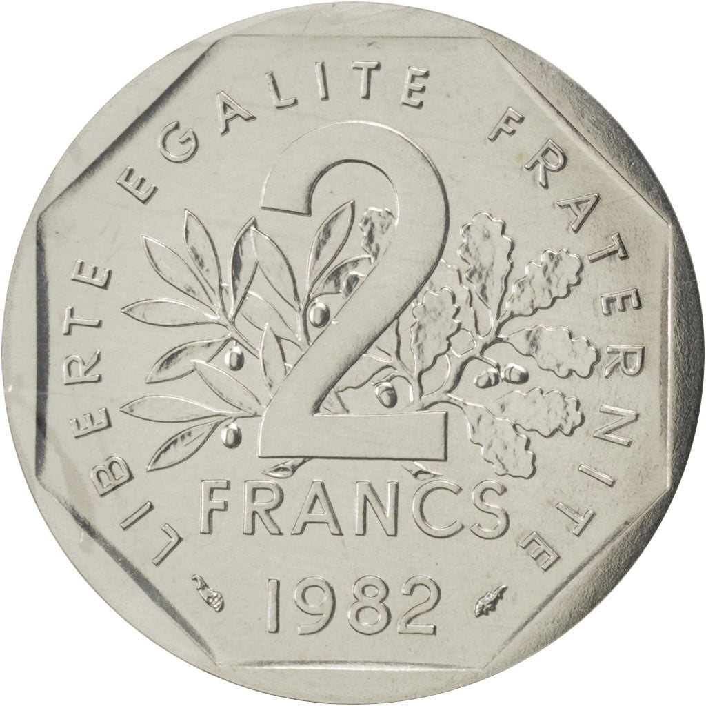 FRANCE, 2 Francs, 1982, KM #P735, MS(65-70), Nickel, Gadoury #123.P1, 15.00