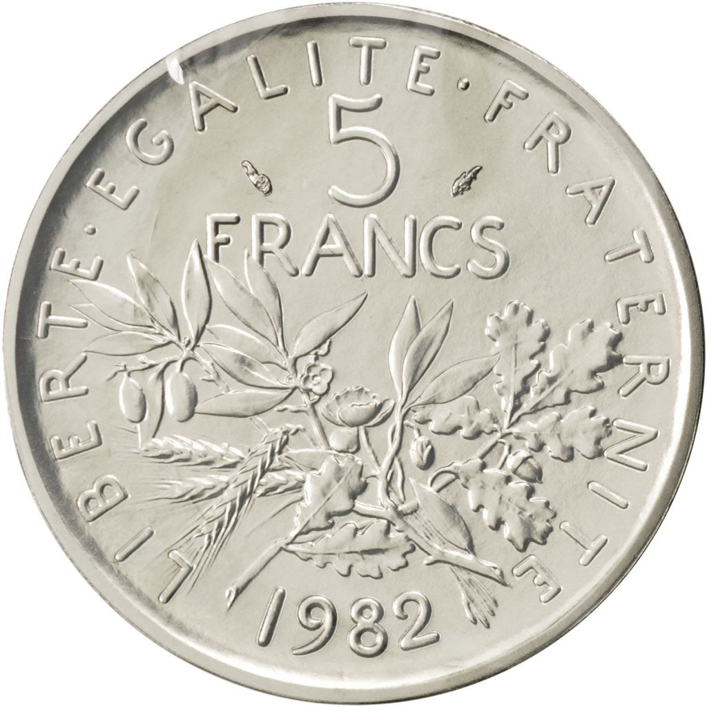 FRANCE, 5 Francs, 1982, KM #P739, MS(65-70), Cupro-nickel, Gadoury #154.P1,...