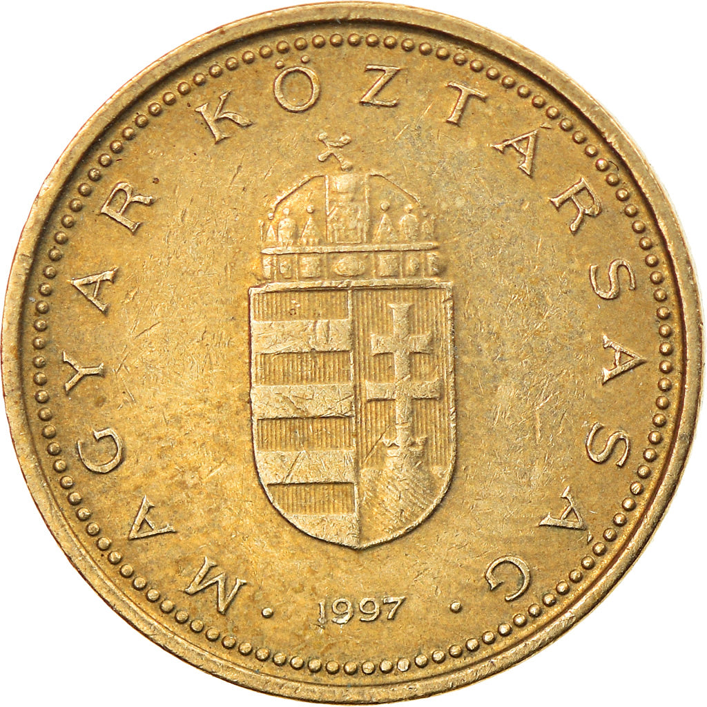 Moneta, Węgry, Forint, 1997, Budapest, EF(40-45), Mosiądz niklowy, KM:692