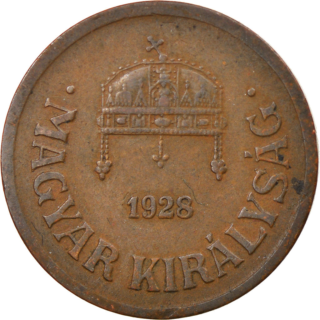 Coin, Hungary, 2 Filler, 1928, Budapest, EF(40-45), Bronze, KM:506