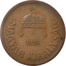 Coin, Hungary, 2 Filler, 1928, Budapest, EF(40-45), Bronze, KM:506