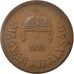 Coin, Hungary, 2 Filler, 1928, Budapest, EF(40-45), Bronze, KM:506